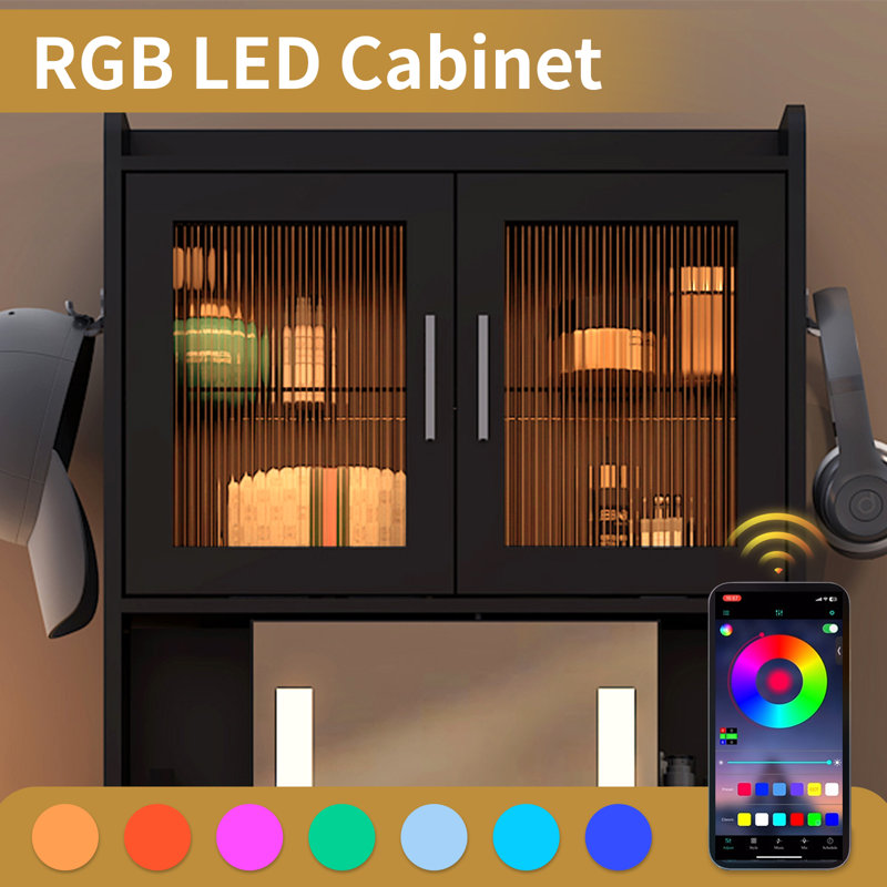 Ensemble de coiffeuse noire avec USB, Noir