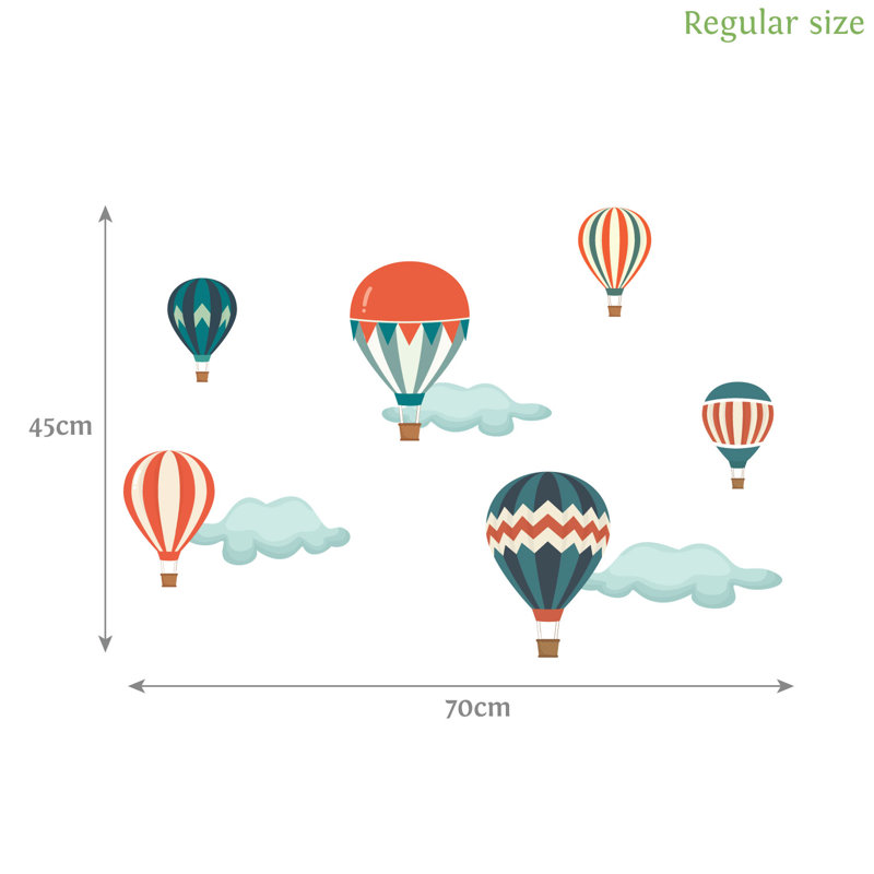 Classic Balloon Wall Stickers, 45cm H x 70cm W