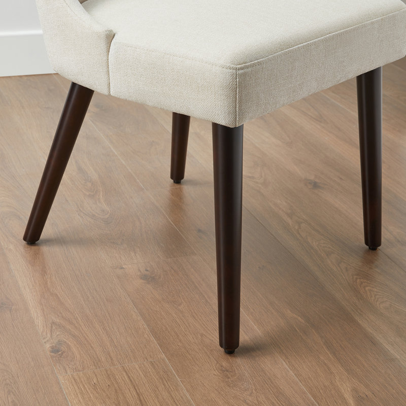 Chaise d'appoint rembourrée en bois massif Bremment, Crème, crème