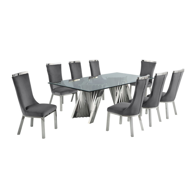 Ensemble repas pour 8 personnes, Gris foncé