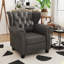 Fauteuil moderne capitonné en cuir avec accoudoirs capitonnés, canapé simple réglable avec pieds en bois robustes pour la chambre à coucher, le salon et les petits espaces-280694974