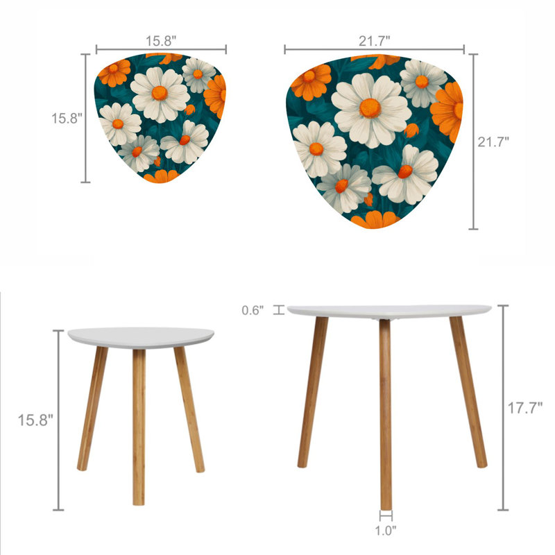 Ensemble de 2 tables basses gigognes Triangle