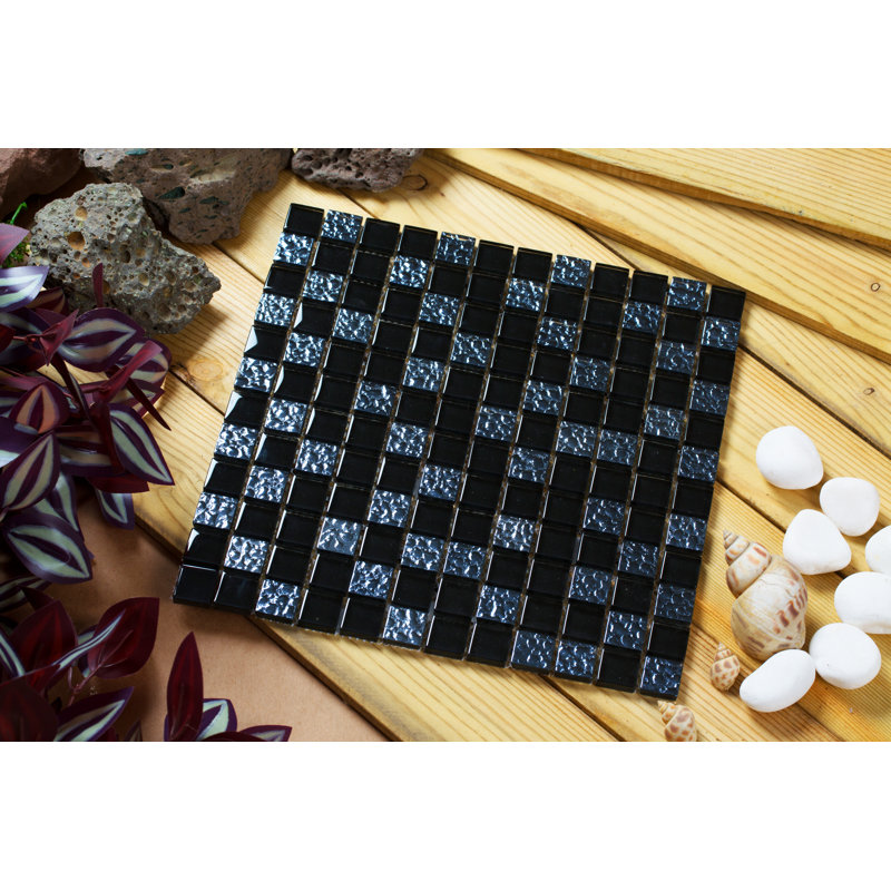 Bella Glass Grid Mosaic Wall & Floor Tile, Blue