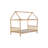 House Bed With Headboard And Footboard,  Rubber Wood Bed With House Frame,White OAK-359658918