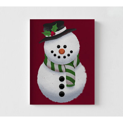 «Winter Snow Friend» par Marcus Prime, impression d'affiche bonhomme de neige, décor de salon de Noël blanc, décor rustique de chalet d'hiver, art de bonhomme de neige mignon