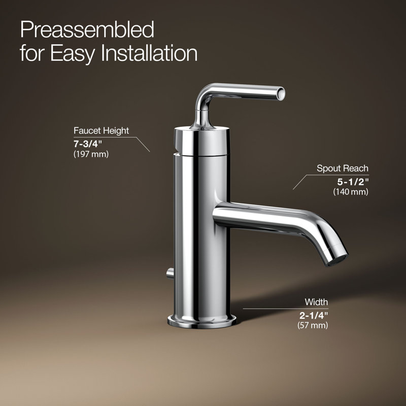 Purist Single Hole Bathroom Faucet, Polished Chrome