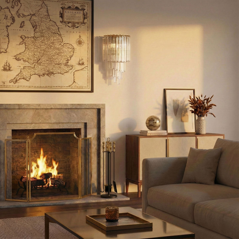 SORRENTO Glass Sconce, Polished Nickel