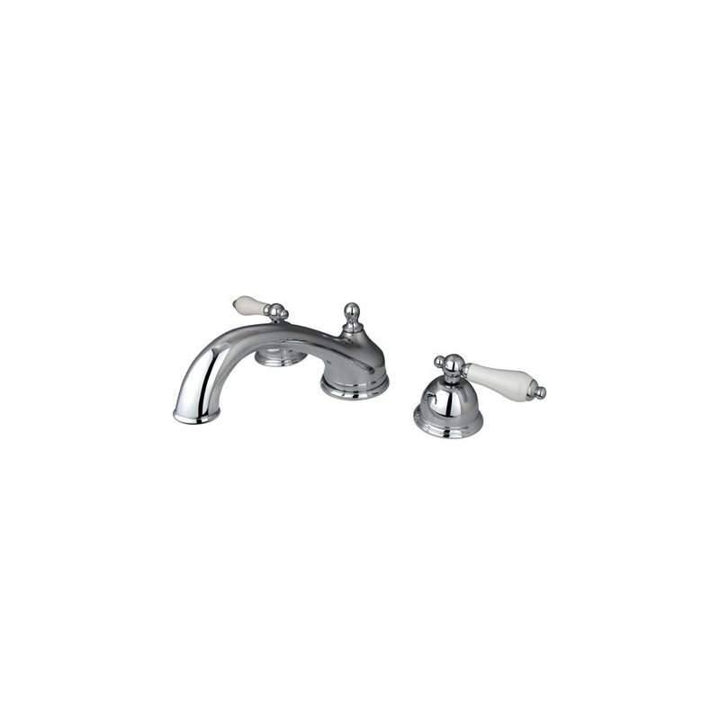 Double Handle Deck Mounted Roman Tub Faucet, Polished Chrome