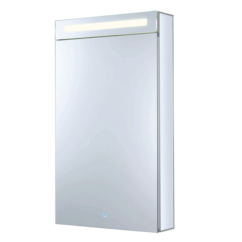Armoire à pharmacie à porte simple en aluminium argenté FINE FIXTURES, H 40 po x l 24 po, Left