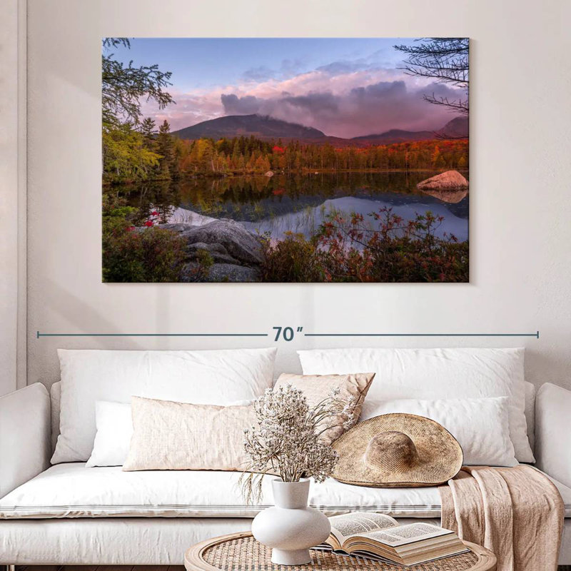 Alvord Millinocket Lake And Mountain, 34" H x 51" W