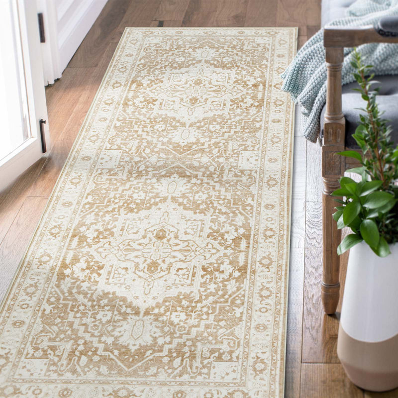 Purl Chenille Mashine Washable Vintage Indoor Arae Rug with Non-Slip Backing for Bedroom Living Room Kitchen Entryway