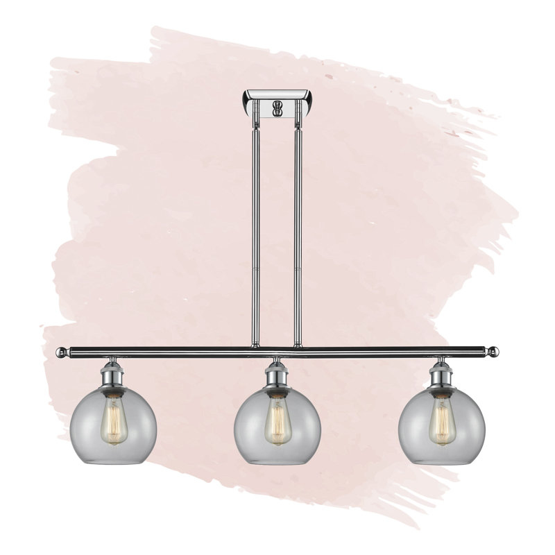 Baptista 3 - Light Kitchen Island Pendant, Clear, Polished Chrome