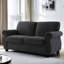 Velours confortable 2 places avec mousse haute, noir pour l'intérieur du bureau-112535479-112535476