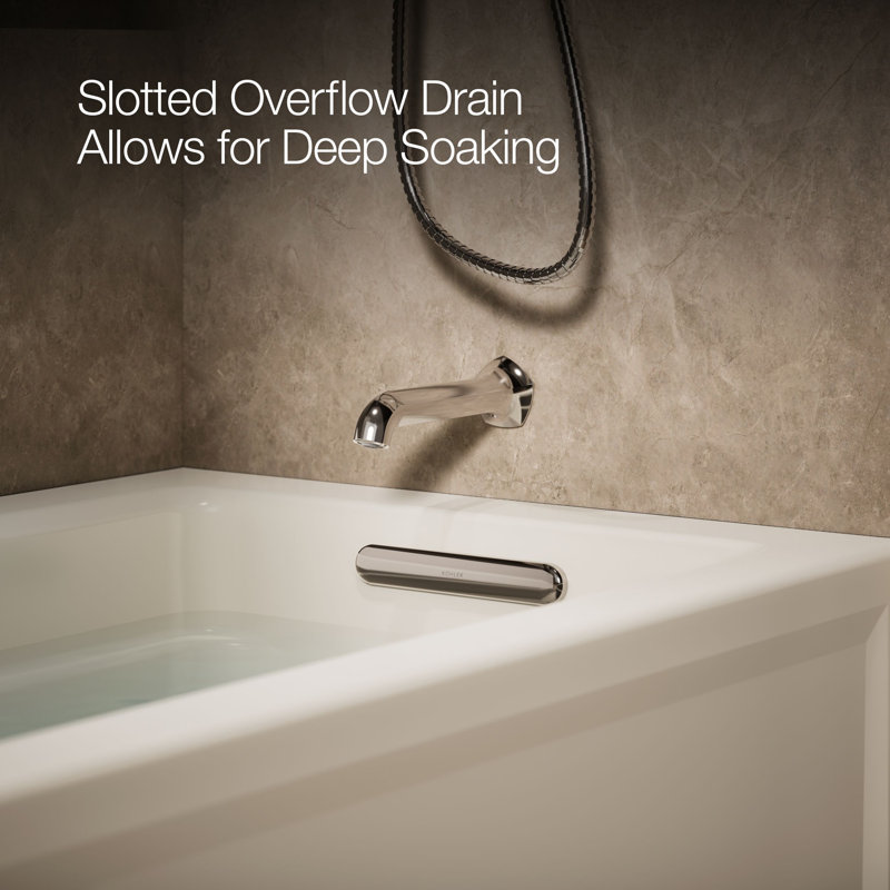 Archer 66" x 32" Soaking Bathtub, Biscuit, Right