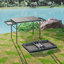 Table de barbecue pliante pour l'extérieur, hauteur réglable, table portative de 1,37 m avec 2 panneaux latéraux pour le camping et les pique-niques.