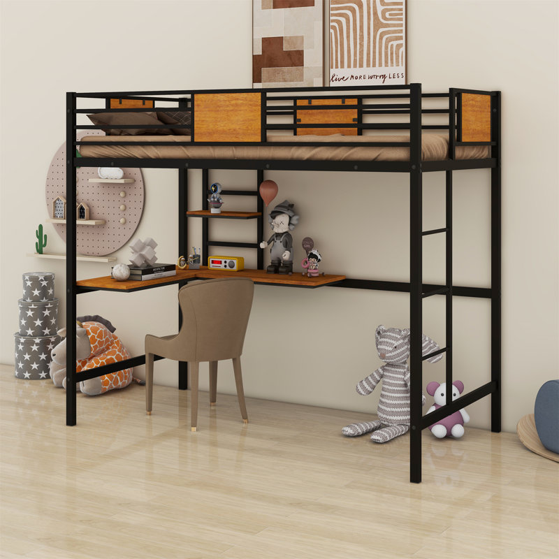 Emmayn Kids Twin Loft Bed, Black