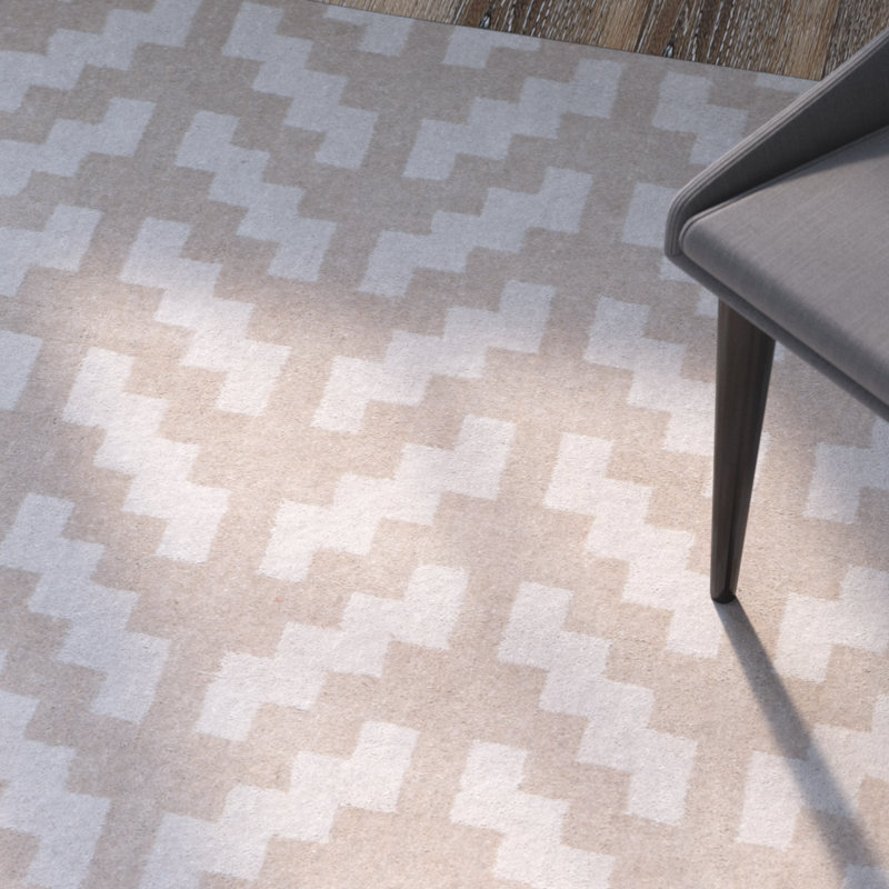 Sanyla Hand Tufted Wool Geometric Rug, Rectangle 4' x 6'