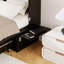 Grand lit escamotable avec rangement encastré et grand chargeur noir