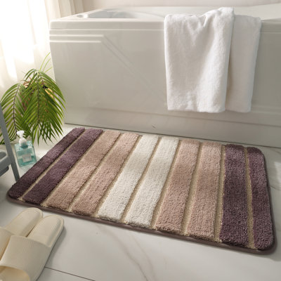 Tapis pour salle de bain en microfibre avec envers antidérapant Danmir