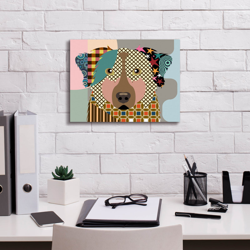 «Berger australien» par Lanre Adefioyue, H 12 po x l 16 po x P 0,75 po