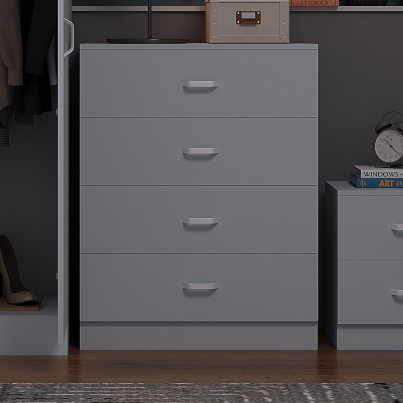 Tunis 4 Drawer Chest Grey, Grey
