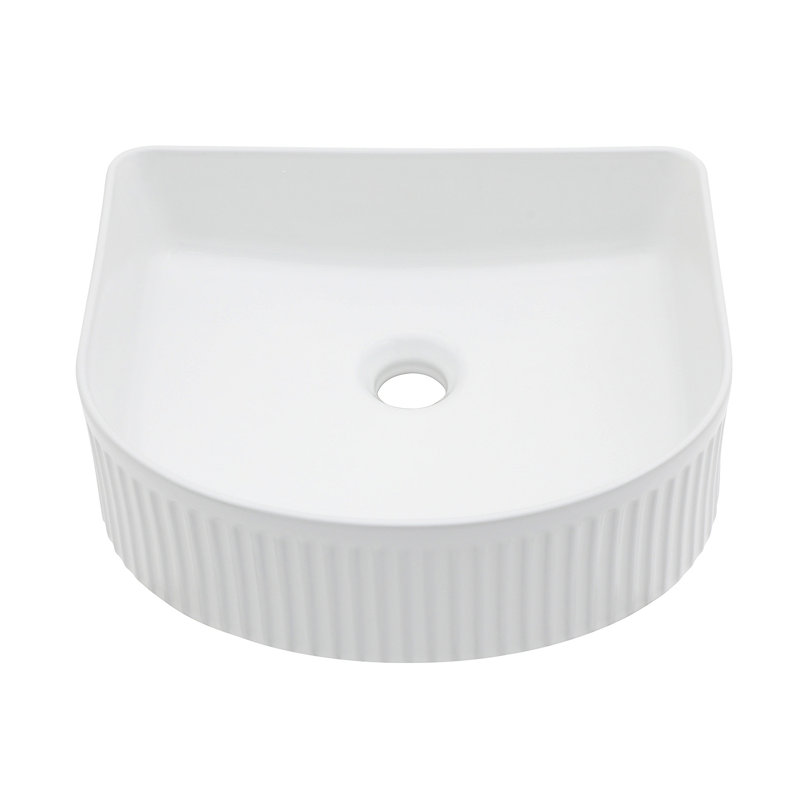 Lavabo de salle de bain en céramique blanche 15,69 "X 13,69"