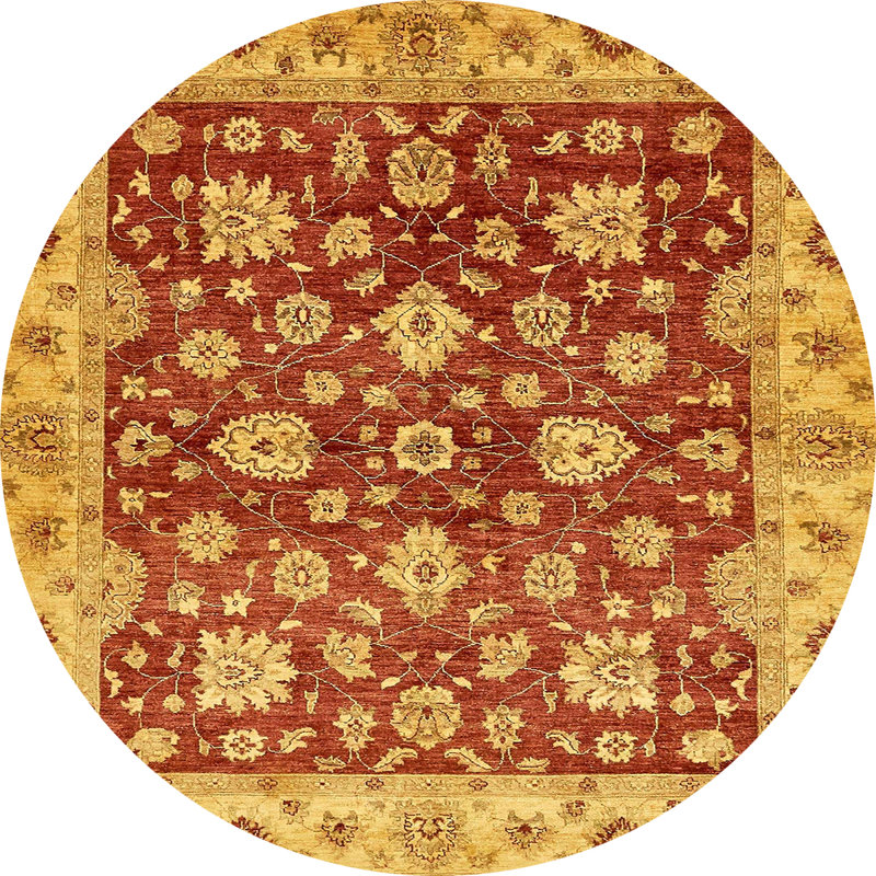 Tapis décoratif multicolore à motif abstrait, Rond 7 pi