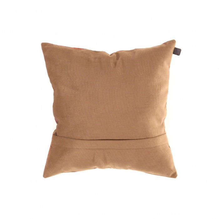 Square Pillow Cover & Insert, Red/Orange Floral