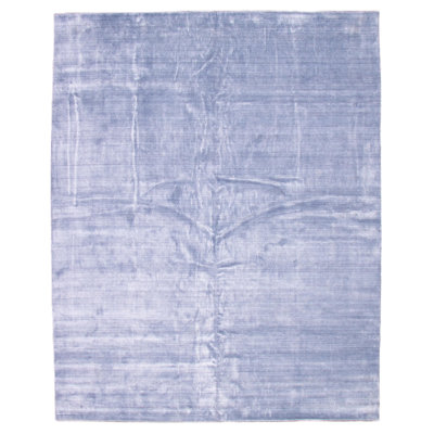 One-of-a-Kind 12'3" X 15'1" New Age Wool Area Rug in Denim Blue