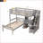 Twin/Twin Size Gray Solid Pine Wood Loft Bed with Storage Desk No Box Spring Needed