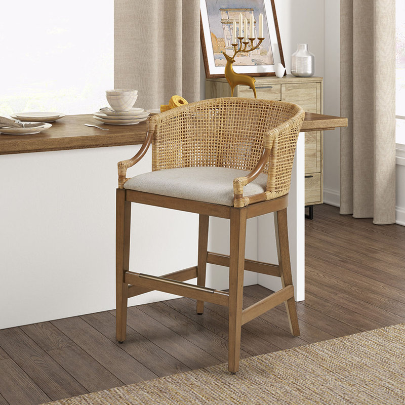Tabouret de bar en rotin, Naturel