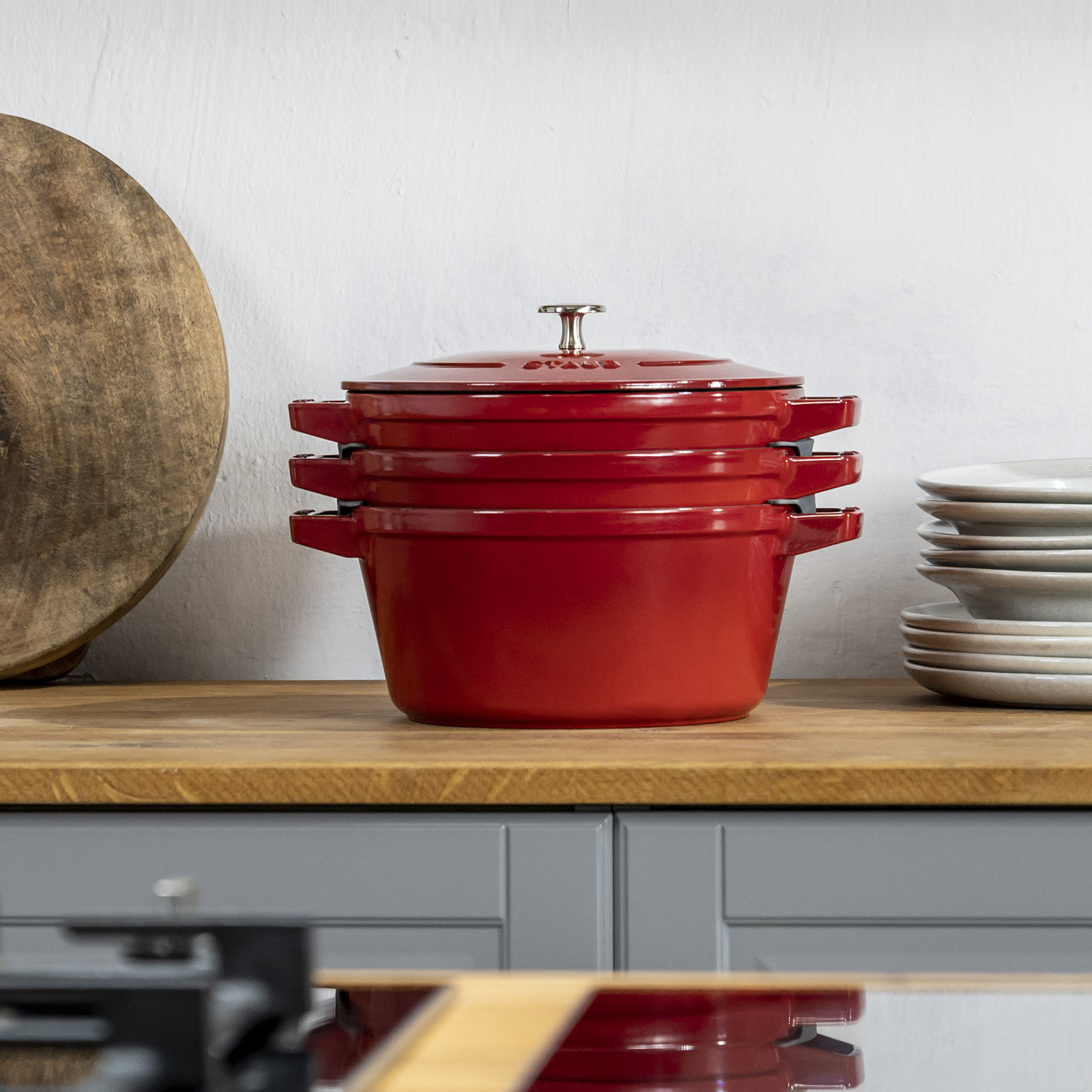 Staub La Cocotte 4-Piece Stackable Set, Cherry