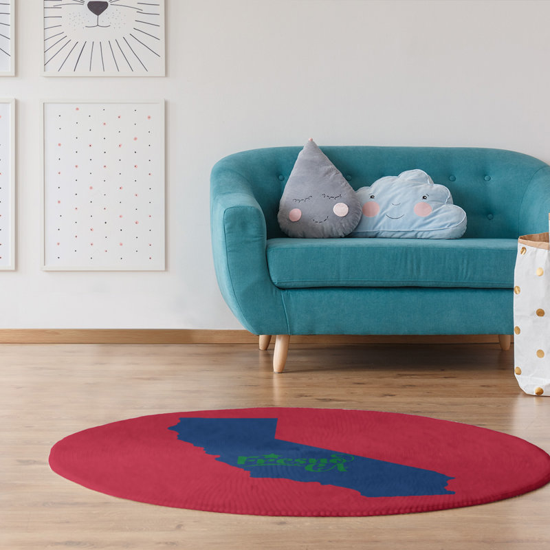 Tapis de zone rouge en polyester california sports colors