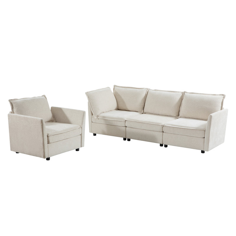 Cheltenham Modern Extra-Wide Storage Living Room Sets, Caramel 