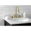 Kingston Brass Governor Two-Handle 3-Hole Deck Mount Widespread Bathroom Faucet with Brass Pop-Up Drain-30370500