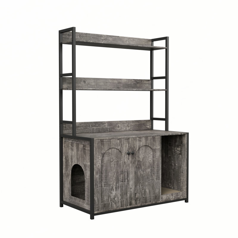 Large Cat Litter Box Enclosure With Shelf Storage