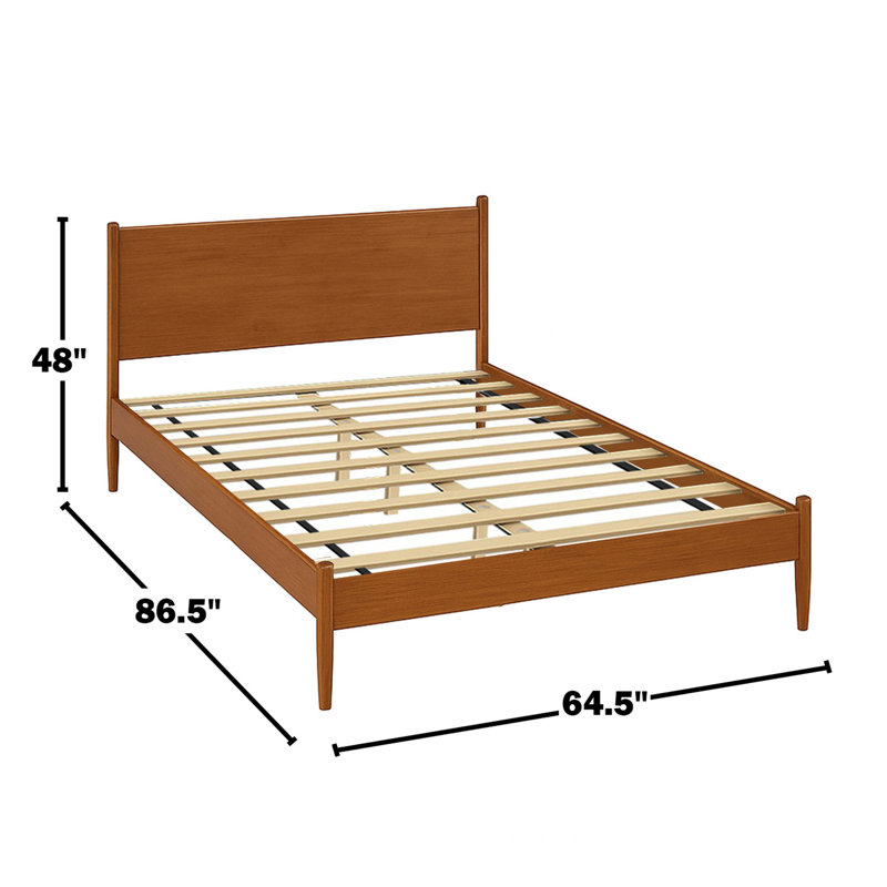 Lit plateforme Mid-Century, Grand, Chêne