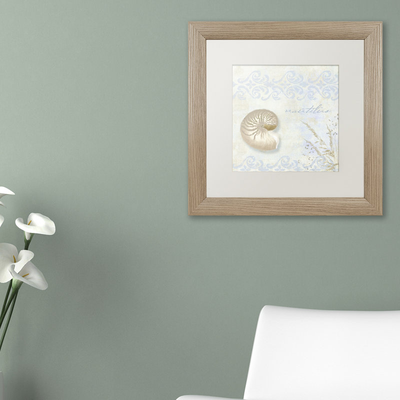 16x16 Silver Framed Nautical Canvas Art with White Matte