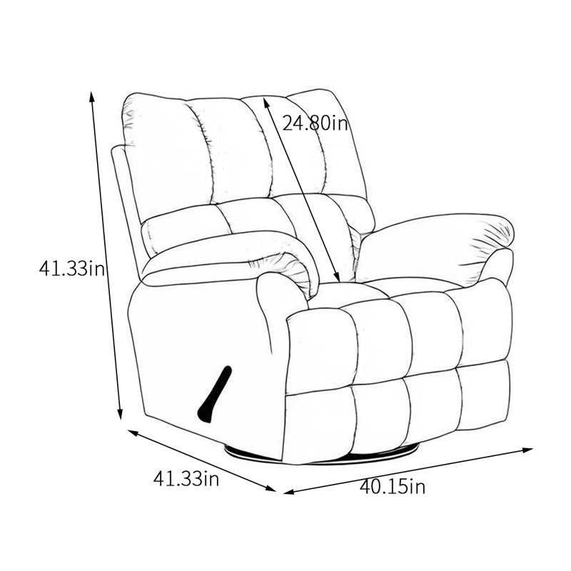 Fauteuil inclinable pivotant rembourré Tene, Bleu