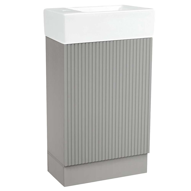 Ensemble de meuble-lavabo simple 18,61 po avec plateau en céramique Josslin, Gris