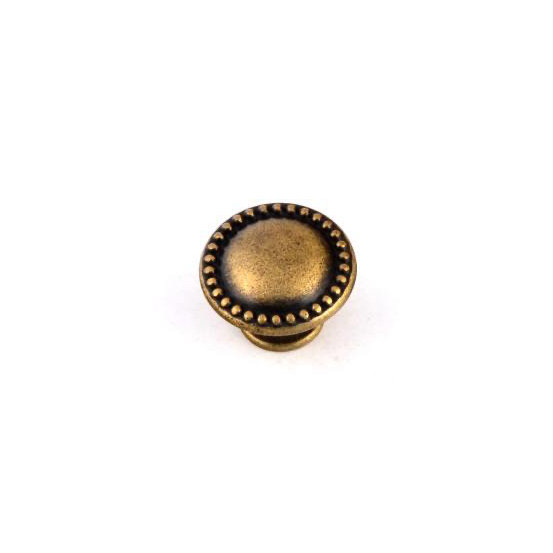 Antique Brass Medium "Dots" Round Cabinet Knob Hardware