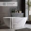 66.9?Solid Surface Matte Tub, Solid Surface Soaking Tub, Stone Resin Freestanding Bathtub, Thick Edge Stand Alone Tubs with Overflow, Pop-up Drain