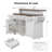53.2" Two-Tier Farmhouse Kitchen Island with Power Outlet, 3 Drawers, Adjustable Shelves, 4 Door Racks & Rolling Base, Rustic Bar Cabinet Kitchen Storage Island-2069949467