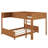 Full XL Over Full XL Wooden Bunk Bed With Built-In Storage Shelf & Ladder, Solid Wood Frame-461997201