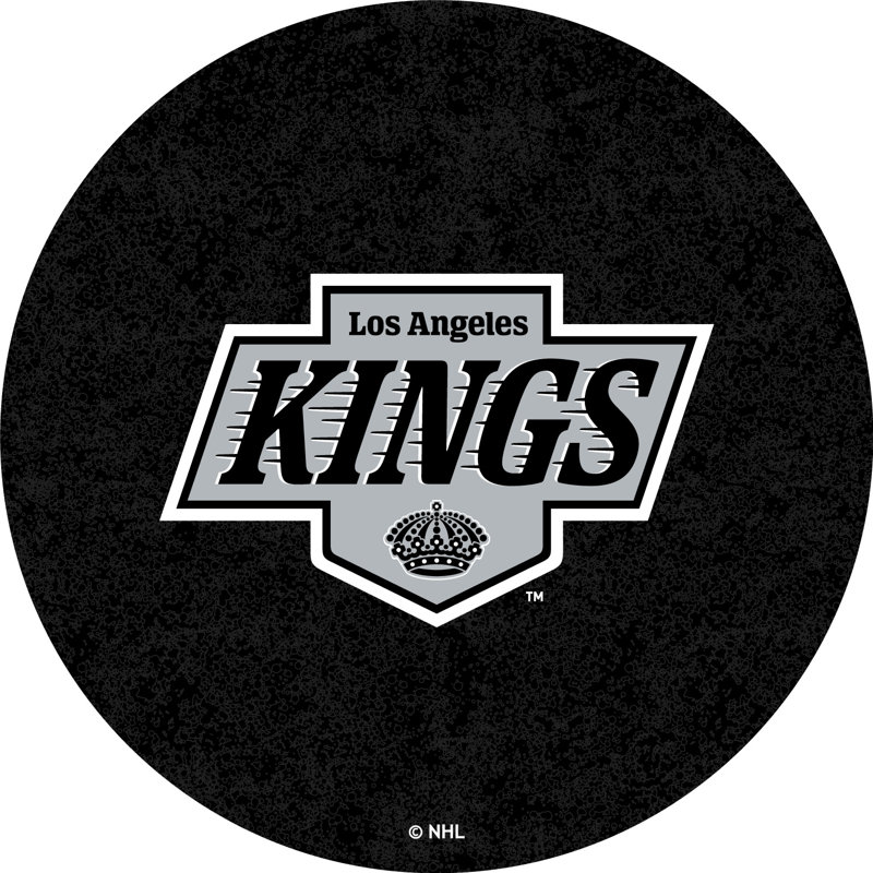 Round Metal Base Dining Table, Black Wrinkle, Los Angeles Kings