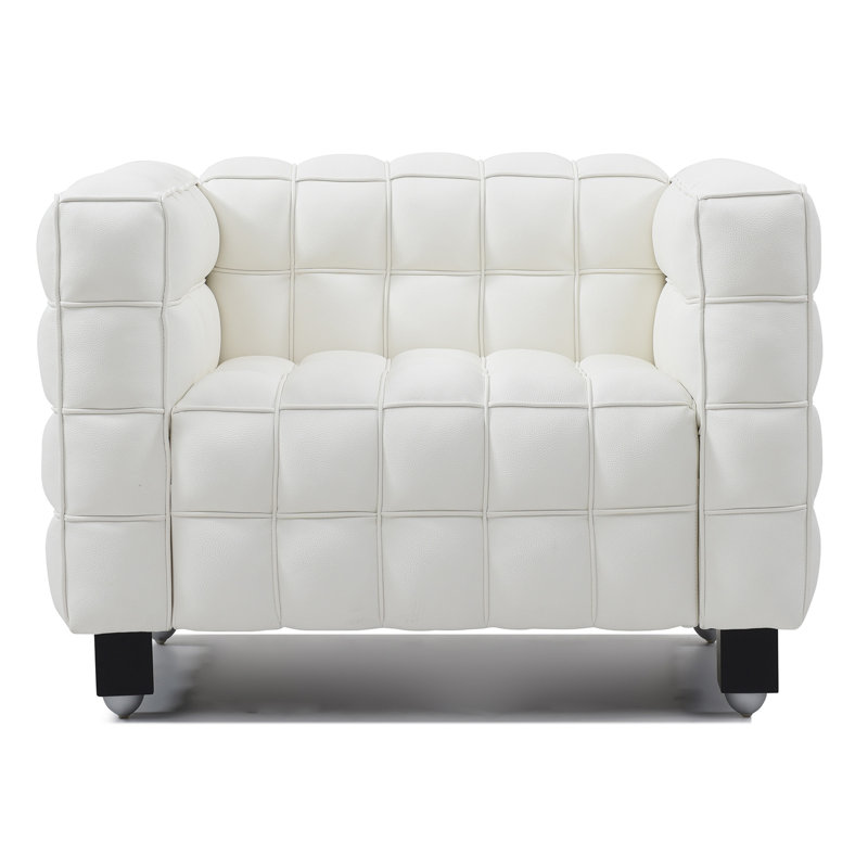 Fauteuil luxueux en cuir Vegan Latitude Run®, Cuir crème