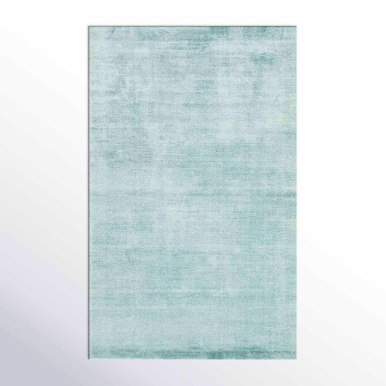 Owens Aqua Blue Hand-Loomed Wool Rug, Rectangle 5' x 8'