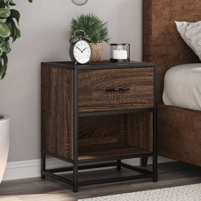 Amberle 40cm W Metal Bedside Table