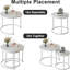 Ensemble de 2 tables basses gigognes, tables d'appoint rondes en bois avec structure en métal pour le salon, tables gigognes peu encombrantes pour la chambre à coucher et le balcon