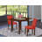 3 Piece Kitchen Table Set Contains a Rectangle Dining Room Table with Dropleaf and 2 Coffee Linen Fabric Parson Dining Chairs, Mahogany-78000789-78000790-77777881